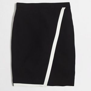J. Crew Tipped Crepe Wrap Pencil Skirt